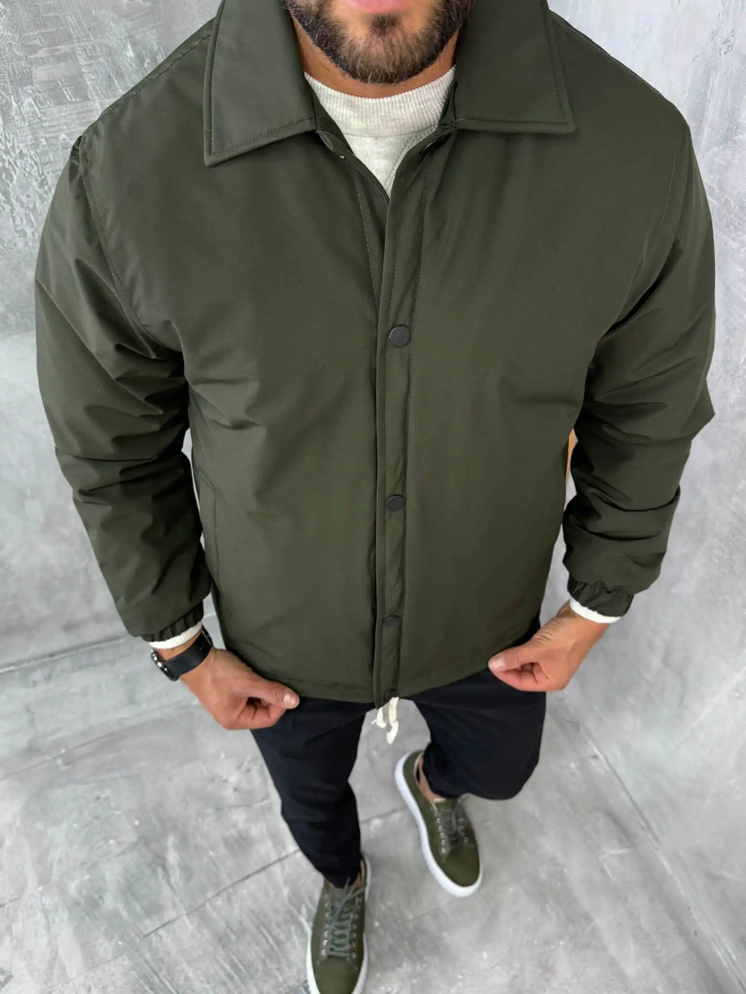 muska prolecna jakna lagana i moderna za svaki dan maslinasta pzr4242 5