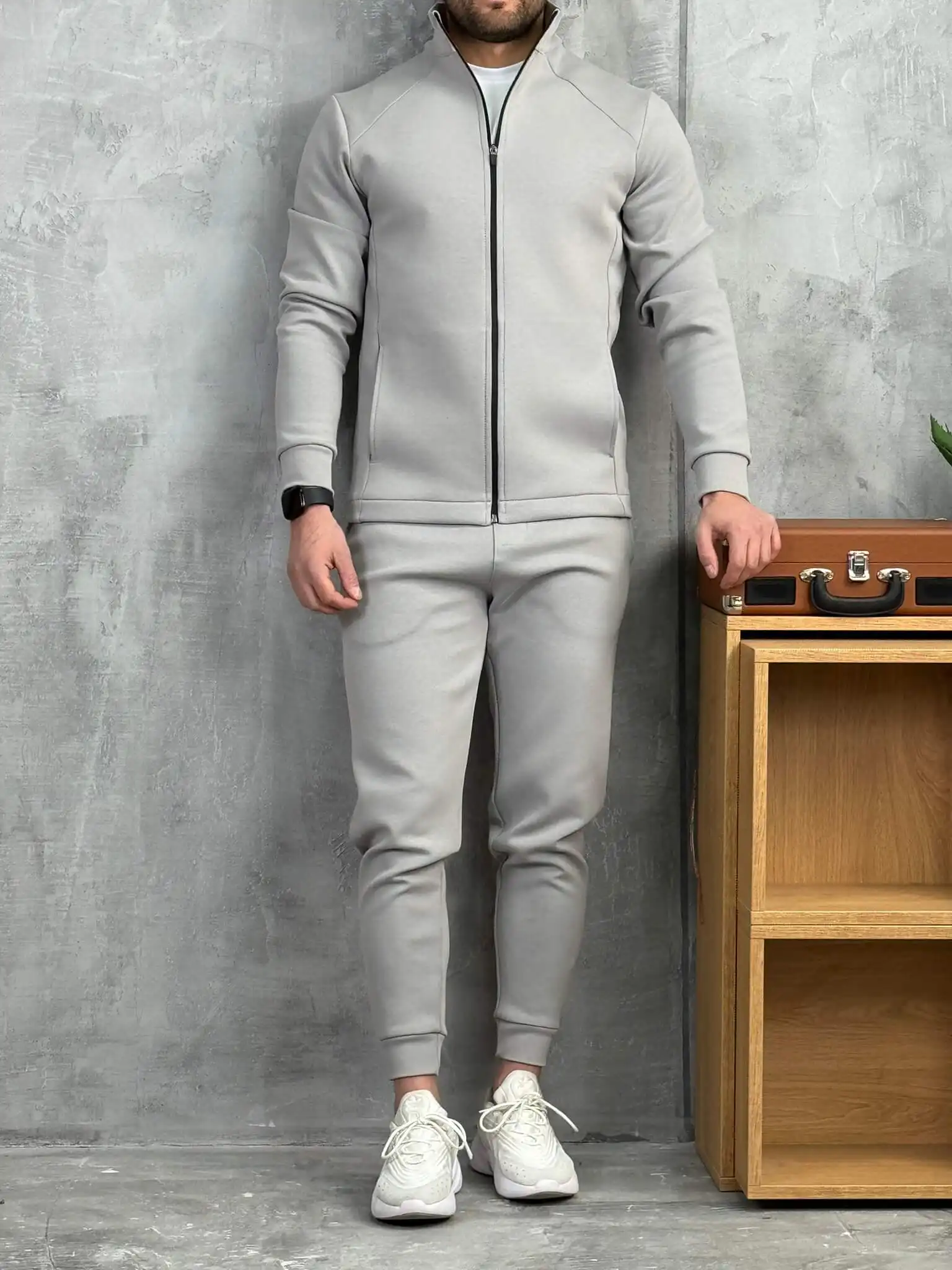 muska slim fit trenerka sa rajsferslusom premium pzr flexform siva 4