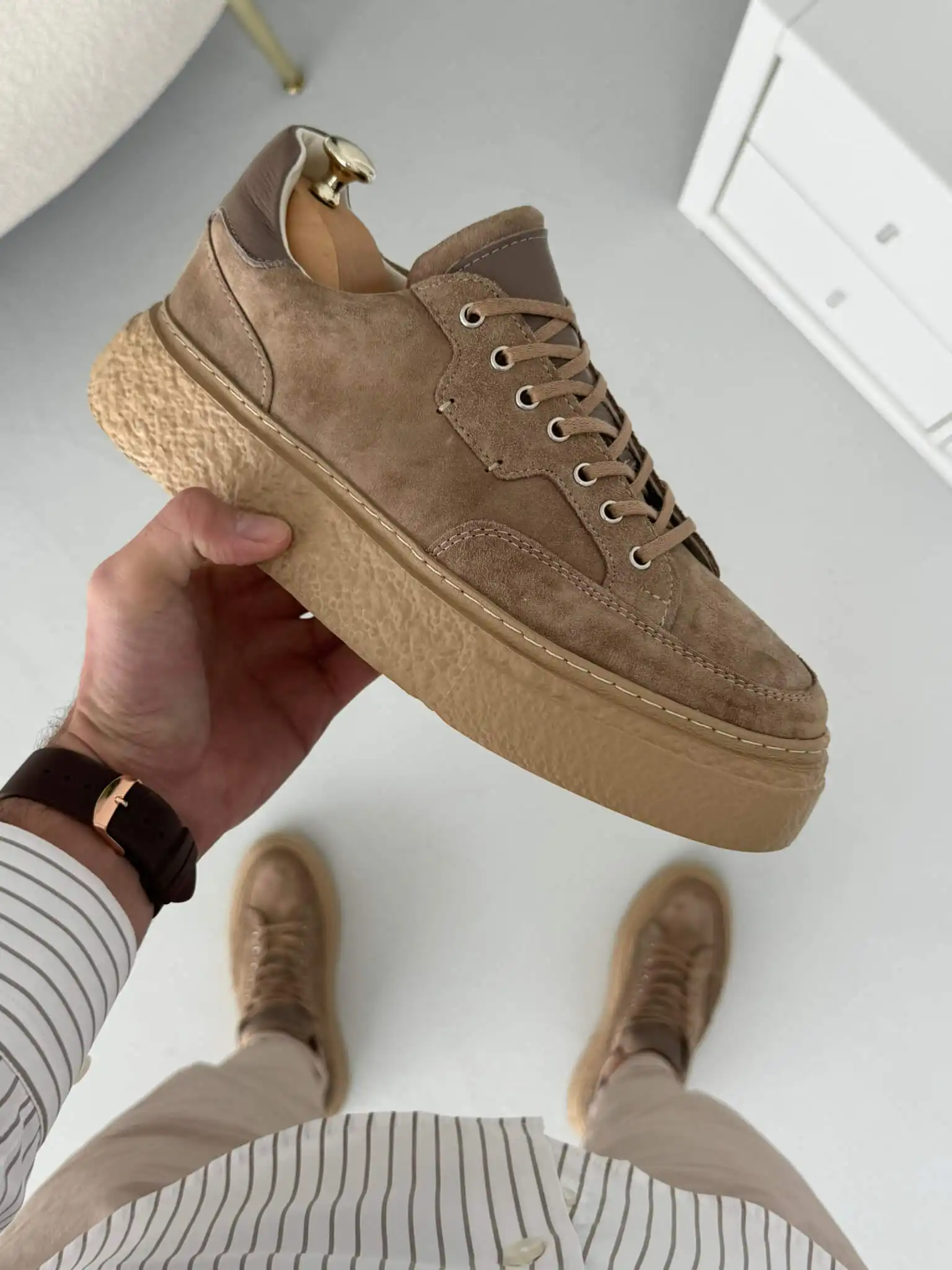 muske kozne patike od antilopa bez model sa debelim djonom ter9880 10