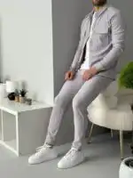 Muški komplet na raskopčavanje sa elastinom slim fit - Slika 6