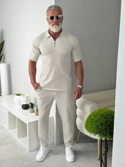 Muški slim fit komplet – pantalone i majica (Breezy)