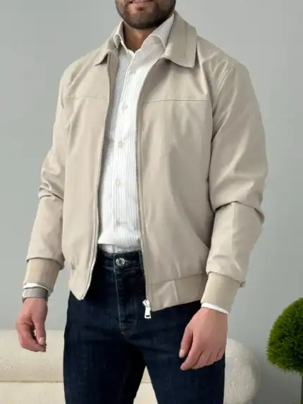 Muška bomber jakna slim fit sa rajsferšlusom – PZR