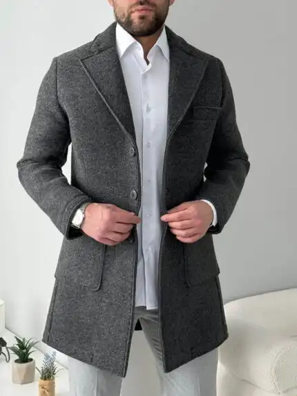 Muški elegantni dugački kaput OPJ 3604